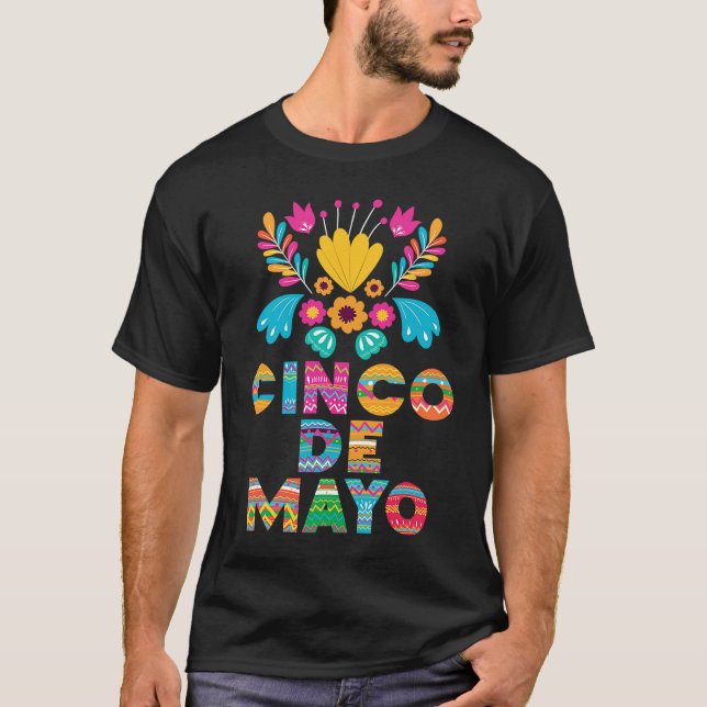 Camiseta Cinco De Mayo Burritos  Mexico Tacos and Avocado   (Frente)