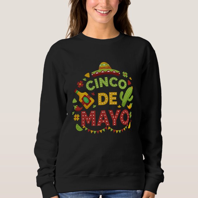 Camiseta Cinco De Mayo Burritos  Mexico Tacos and Avocado   (Frente)