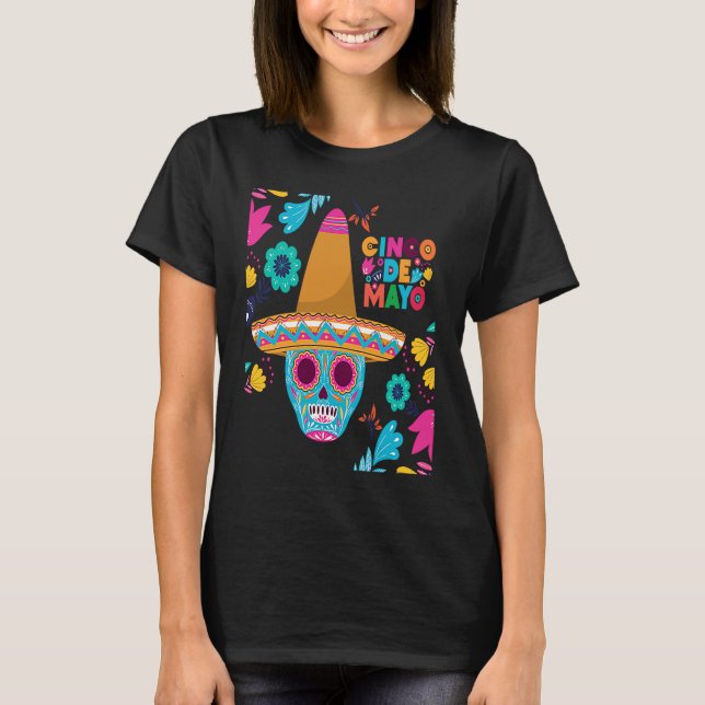Camiseta Cinco De Mayo Burritos  Mexico Tacos and Avocado   (Frente)