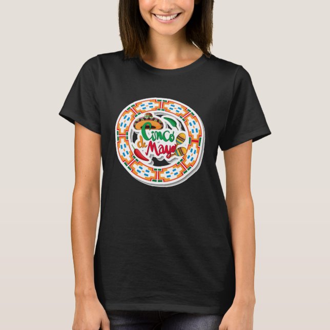 Camiseta Cinco De Mayo Burritos  Mexico Tacos and Avocado   (Frente)