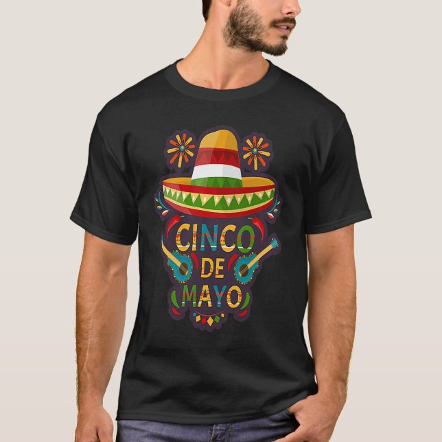 Camiseta Cinco De Mayo Burritos  Mexico Tacos and Avocado   (Frente)