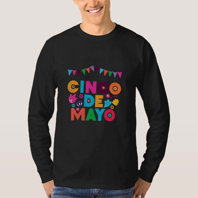 Camiseta Cinco De Mayo Burritos  Mexico Tacos and Avocado   (Frente)