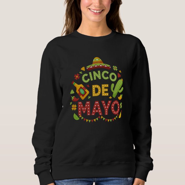Camiseta Cinco De Mayo Burritos Mexico Tacos and Avocado  1 (Frente)
