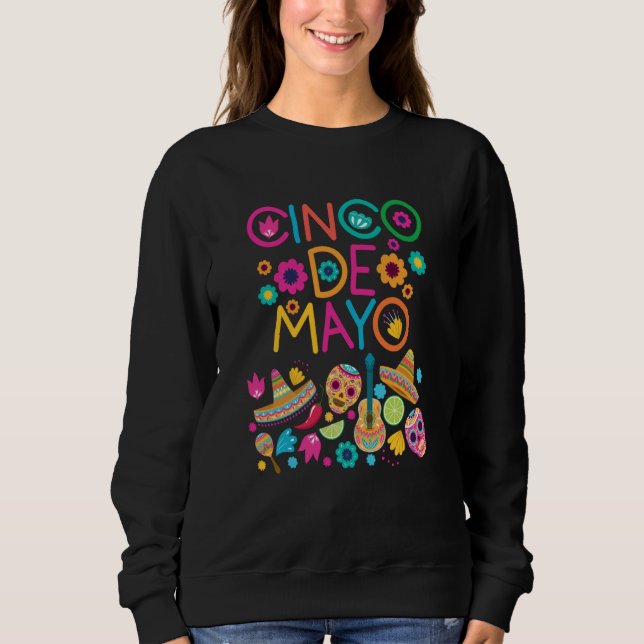 Camiseta Cinco De Mayo Burritos Mexico Tacos and Avocado  9 (Frente)