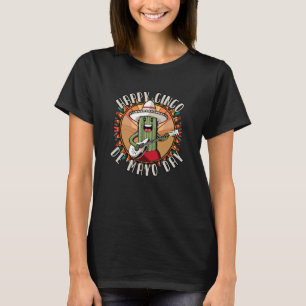 Camiseta Cinco De Mayo Cacto Mexicano Engraçado Tocando Vio