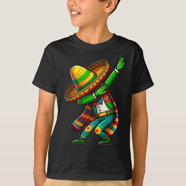 Camiseta Cinco De Mayo Cactus Mexicano Poncho Sombrero Hat  (Frente)