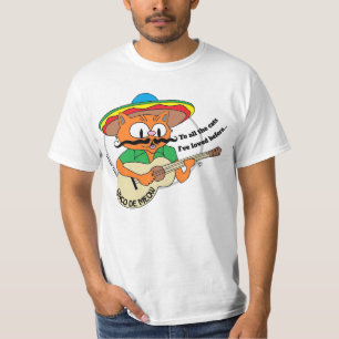Camiseta Cinco de Mayo Cartoon Cat Engraçado