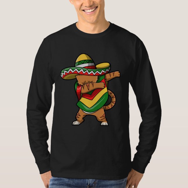 Camiseta Cinco De Mayo Cat Dabbing (Frente)
