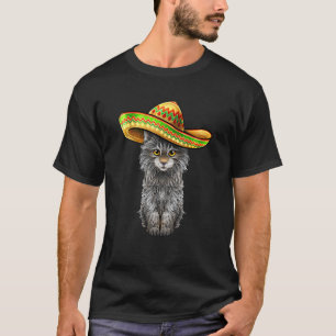 Camiseta Cinco de Mayo Cat Sombrero Mexicano Kitten