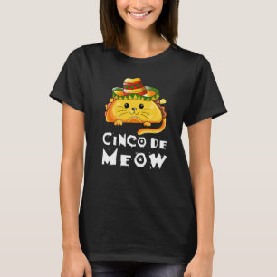 Camiseta Cinco de Mayo Cat Tacos Partido Mexicano