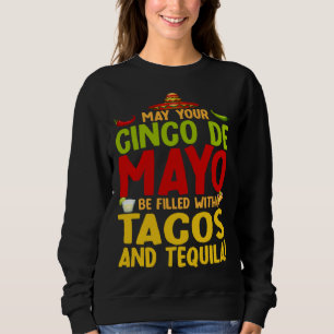 Camiseta Cinco De Mayo Cheio de Tacos e Festa de Tequila