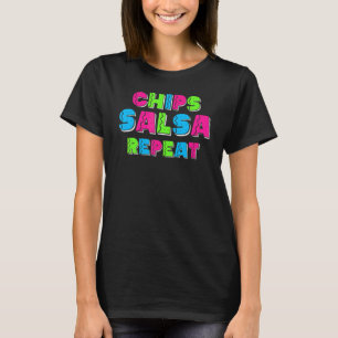Camiseta Cinco de Mayo Chips Salsa Repete Meninos Miúdas Mu