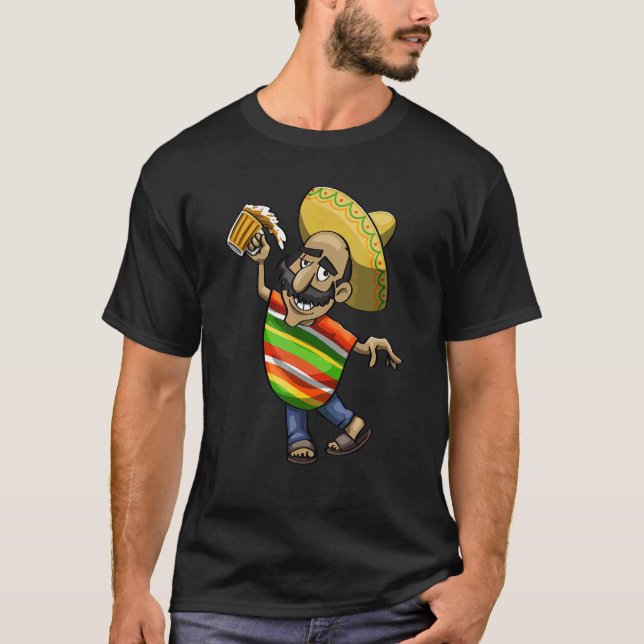 Camiseta Cinco De Mayo Dabbing Bêbado Tio Mulheres Celebraç (Frente)