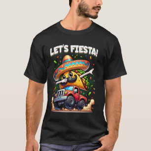 Camiseta Cinco de Mayo Dabbing Taco Andando de Caminhão Mon