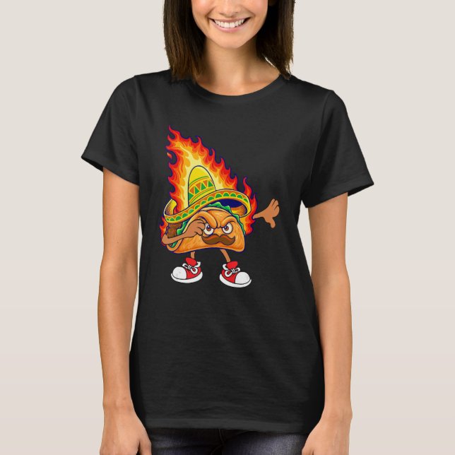 Camiseta Cinco De Mayo Dabbing Taco Happy Cinco De Mayo Wom (Frente)