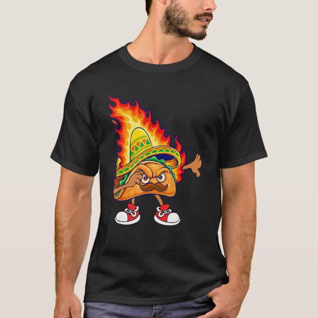 Camiseta Cinco De Mayo Dabbing Taco Happy Cinco De Mayo Wom (Frente)
