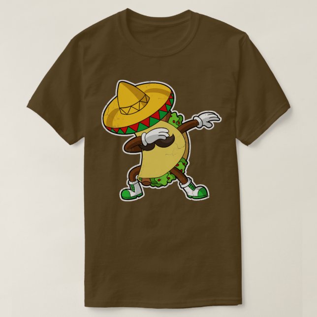 Camiseta Cinco de Mayo Dabbing Taco México Comida (Frente do Design)