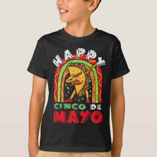 Camiseta Cinco De Mayo Dabbing Taco Rainbow Mexicano Festiv