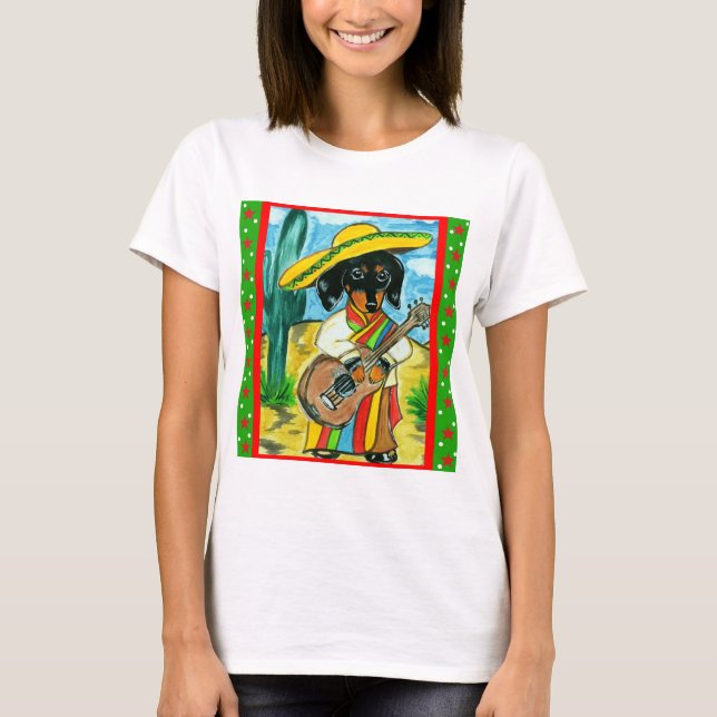 Camiseta Cinco de Mayo Dachshund (Frente)
