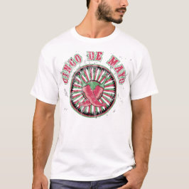 Camiseta Cinco de Mayo Distante com Pimentões e Listras