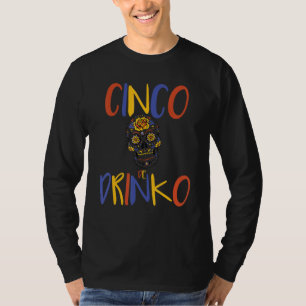 Camiseta Cinco de Mayo Drinko Mask Celebração Mexicana