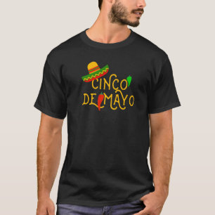 Camiseta Cinco De Mayo Fiesta Sombrero Chili Pepper Mexican