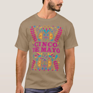 Camiseta Cinco de Mayo florescente brilhante gráfico para W