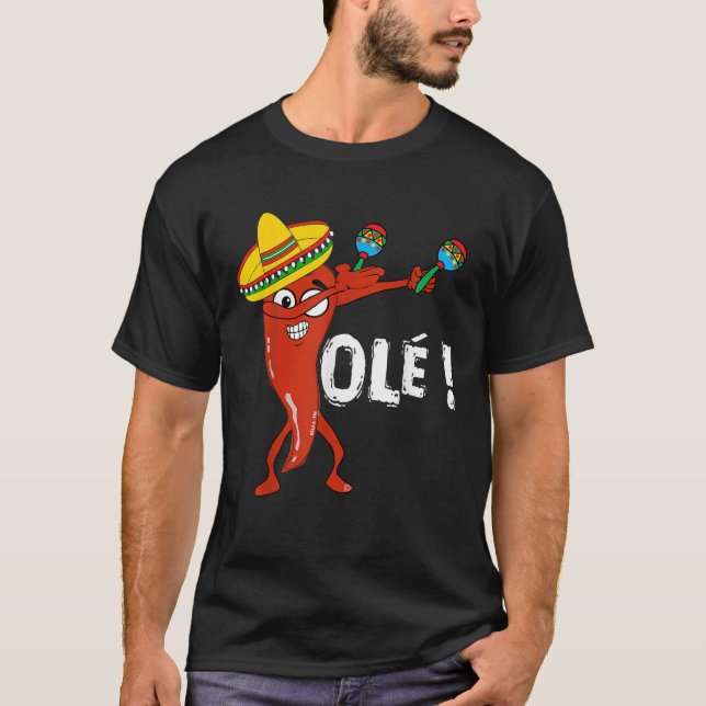 Camiseta Cinco De Mayo For Men Women Dancing Chili Pepper O (Frente)
