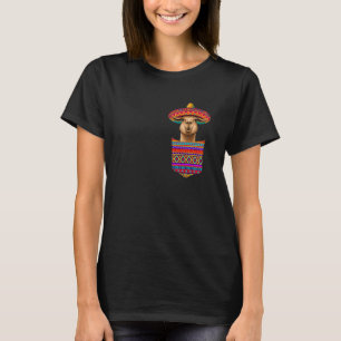 Camiseta Cinco De Mayo Funny Llama Vestindo Sombrero Mexica