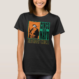Camiseta Cinco de Mayo Garota Feliz Aniversário 5 de Maio