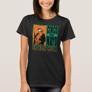 Camiseta Cinco de Mayo Garota Feliz Aniversário 5 de Maio