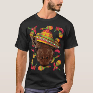 Camiseta Cinco de Mayo Giraffe Sombrero Mexicano Giraffe Fi