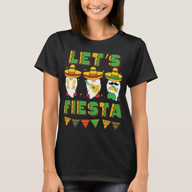 Camiseta Cinco De Mayo Gnomos Mexicanos Lets Fiesta (Frente)