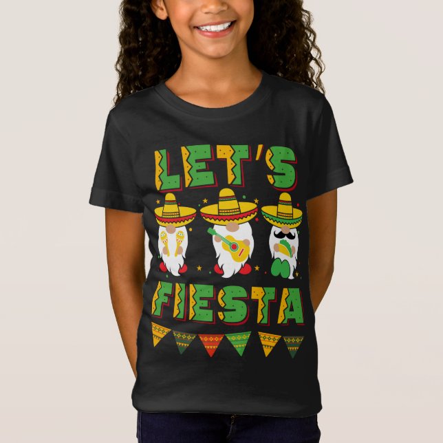 Camiseta Cinco De Mayo Gnomos Mexicanos Lets Fiesta (Frente)