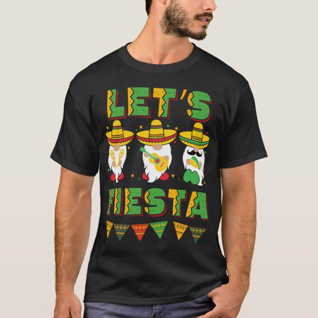 Camiseta Cinco De Mayo Gnomos Mexicanos Lets Fiesta (Frente)