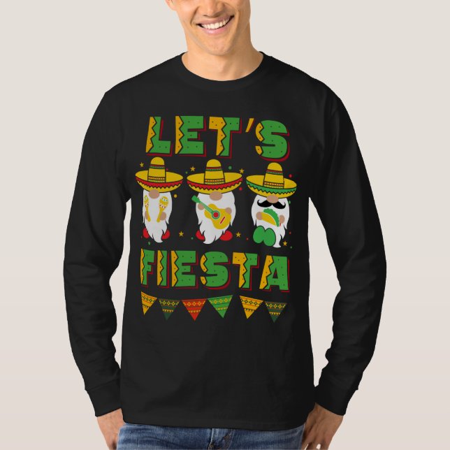 Camiseta Cinco De Mayo Gnomos Mexicanos Lets Fiesta (Frente)
