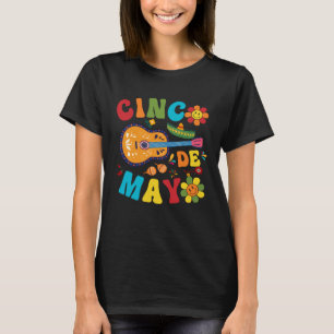 Camiseta Cinco De Mayo Groovy Hippie Mexicano Vamos Festa 5