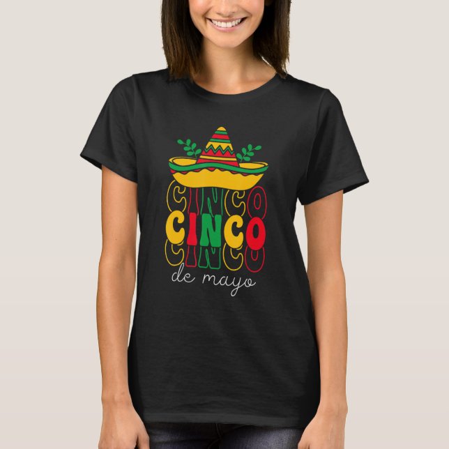 Camiseta Cinco De Mayo Groovy Mexicano Fiesta 5 De Mayo Som (Frente)