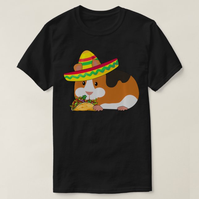 Camiseta Cinco de Mayo Guiné Pig Taco (Frente do Design)