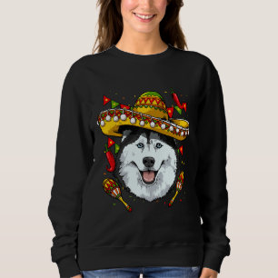 Camiseta Cinco de Mayo Husky Siberiano Homens Mulheres Cria