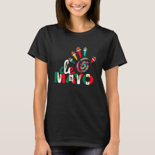 Camiseta Cinco de Mayo Impressão de Mão Mexicano