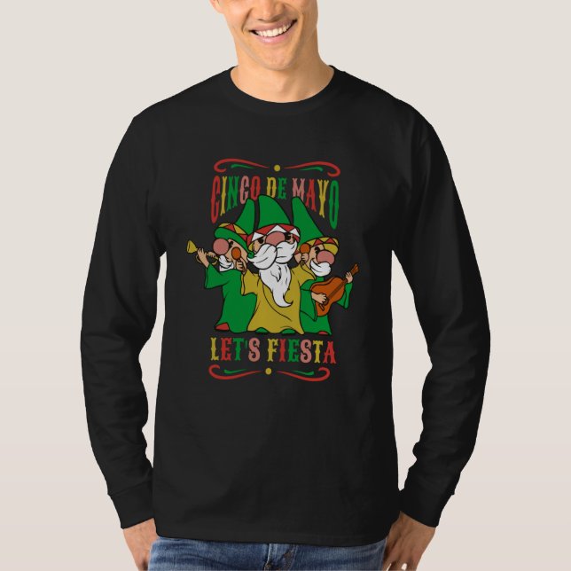 Camiseta cinco de mayo let's fiesta gnomes fest (Frente)