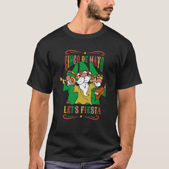 Camiseta cinco de mayo let's fiesta gnomes fest (Frente)