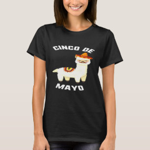 Camiseta Cinco de Mayo Llama Sombrero Mustache Mosquitos Me