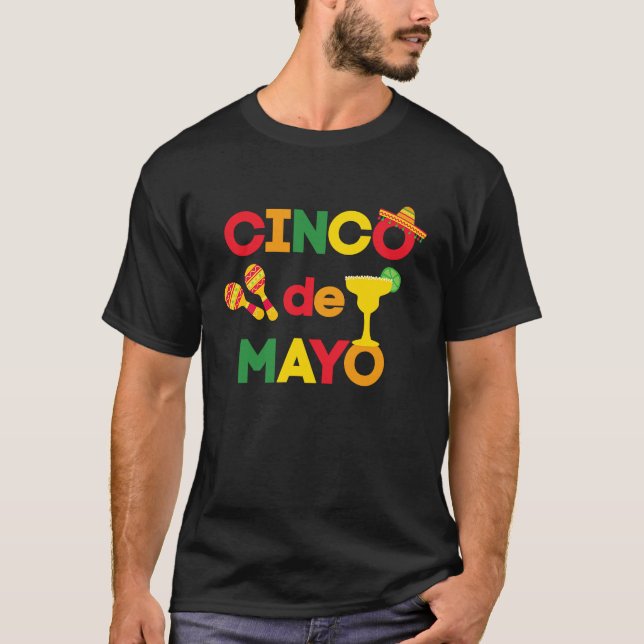 Camiseta Cinco de Mayo Margarita e Tequila (Frente)
