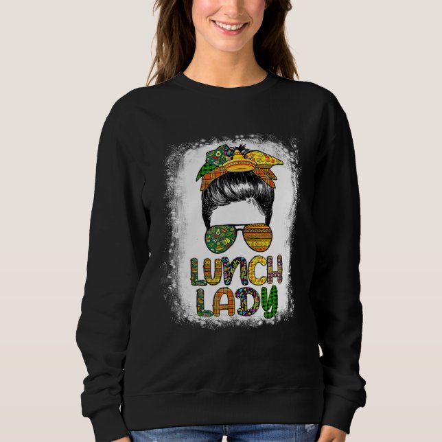 Camiseta Cinco De Mayo  Messy Bun Glasses Lunch Lady (Frente)