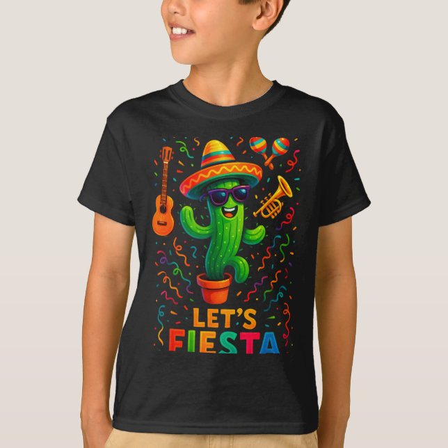 Camiseta Cinco de mayo mexican cactus party funny letsCinco (Frente)