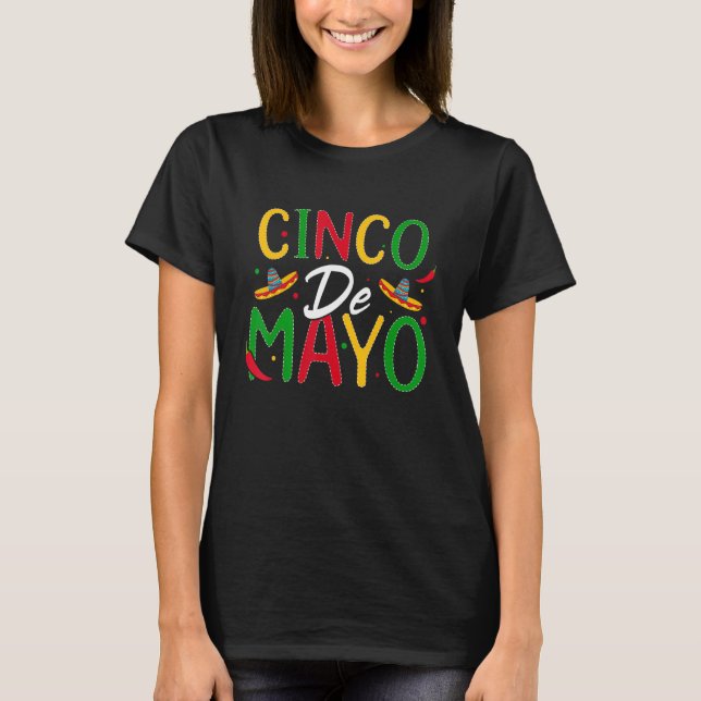 Camiseta Cinco De Mayo Mexican Let's Fiesta 5 De Mayo (Frente)