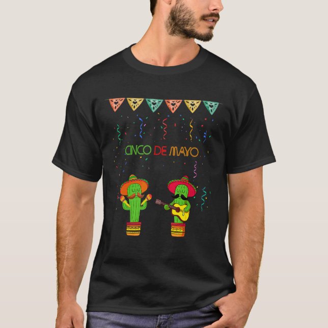 Camiseta Cinco De Mayo Mexicano Cactus Sing (Frente)