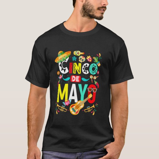 Camiseta Cinco De Mayo Mexicano Fiesta 5 De Mayo Mulheres E (Frente)